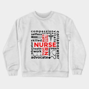 Nursing related words and symbols Crewneck Sweatshirt